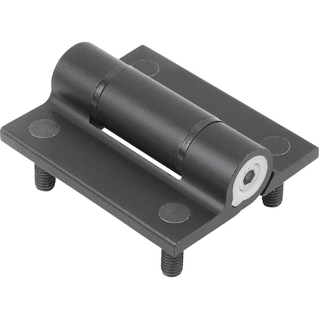 Kipp Hinge W. Adj. Friction, Form:B Screws 55X65, A1=38, B1=48, Aluminum Black K1196.556511